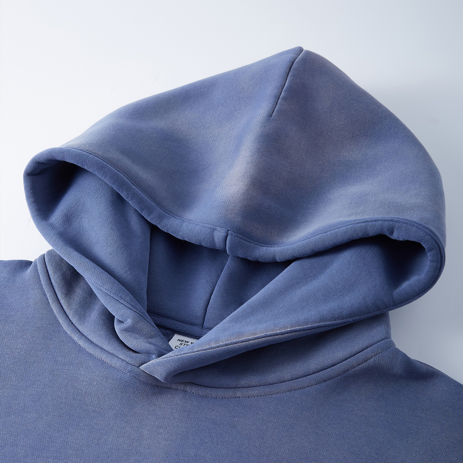 (Denim Blue)Streetwear Monkey Washed Dyed Fleece Hoodie | Dropshipping-13