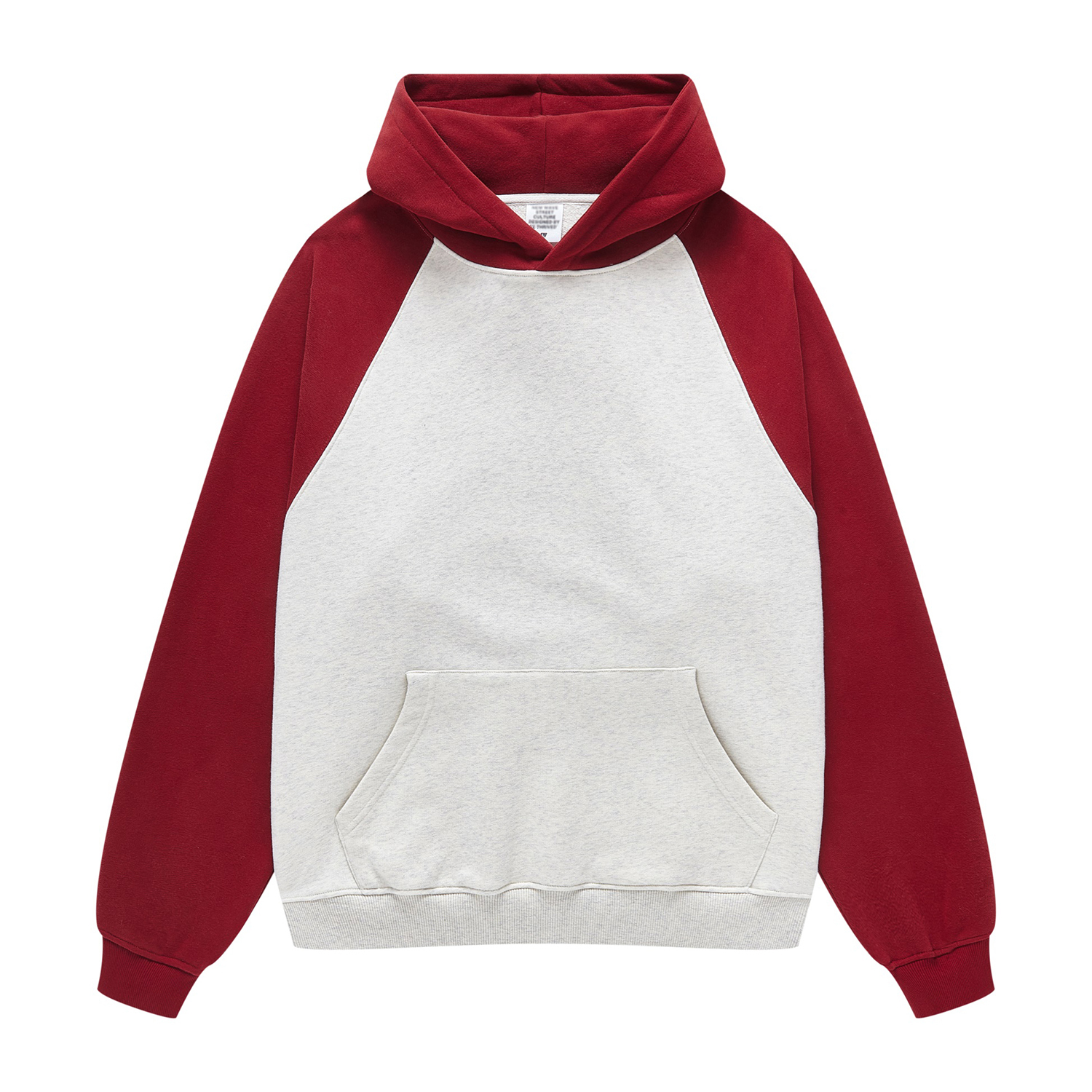 Streetwear Two Tone Raglan Sleeve Fleece Hoodie | Dropshipping-13