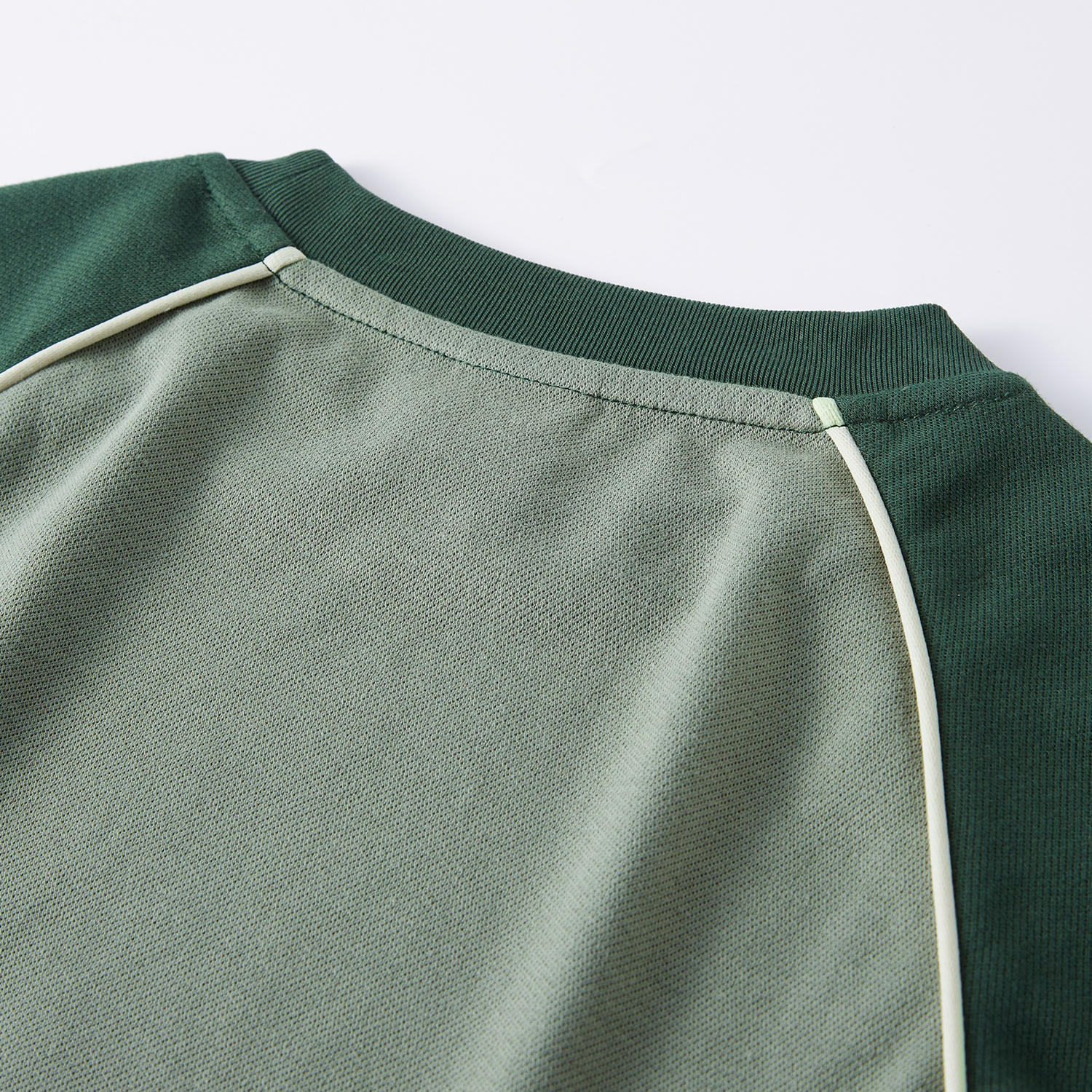 Streetwear Women's Vintage Colorblock Fitted Cropped Green Tee-11