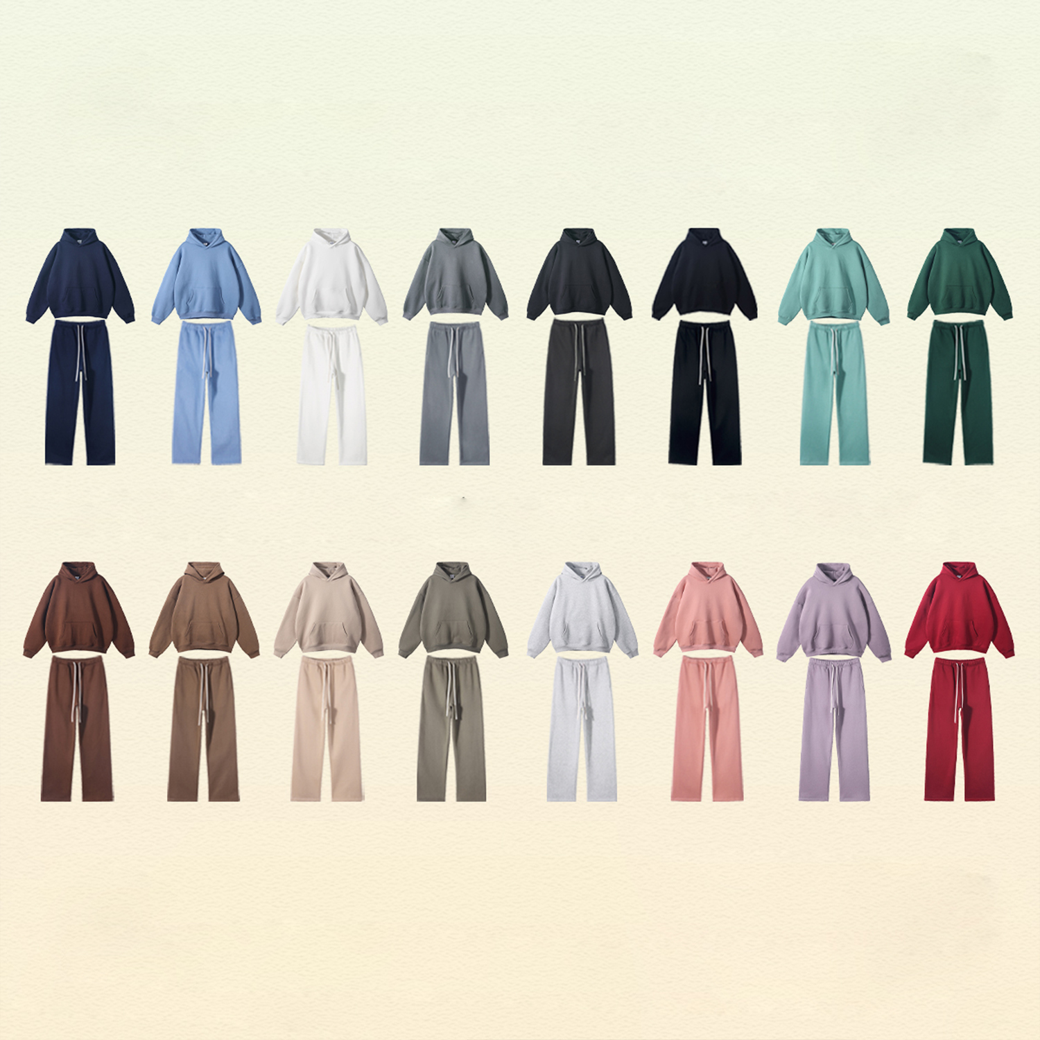 (Gray)Streetwear Unisex Oversized Solid Color Fleece Hoodie-19