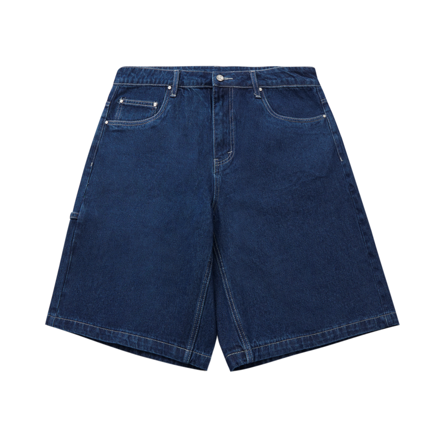 Streetwear Unisex Vintage Loose-Fit Straight Cut Distressed Washed  Denim Shorts - Print On Demand | HugePOD-7