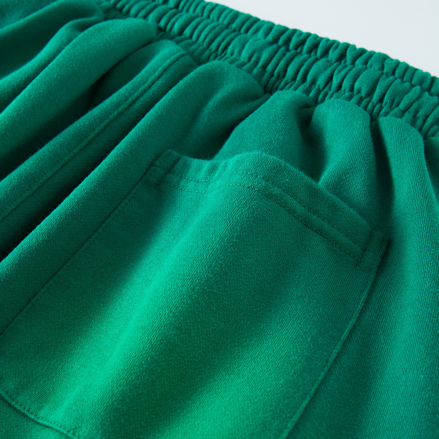 (Green)Streetwear Unisex Heavyweight 445G Ombre Washed Drawstring Waist Fleece Joggers-9