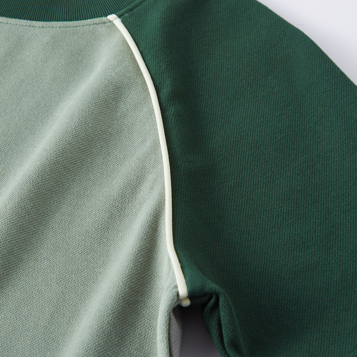 Streetwear Women's Vintage Colorblock Fitted Cropped Green Tee-10
