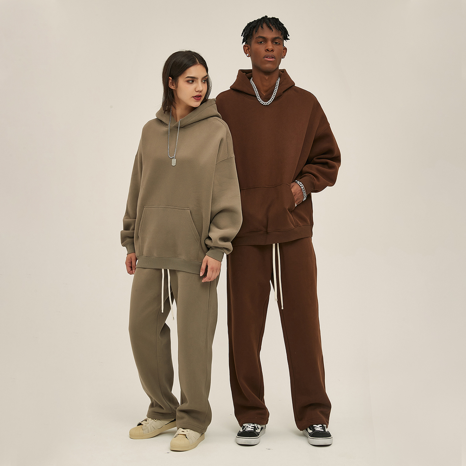 Streetwear Oversized Solid Color Fleece Hoodie | Dropshipping-9