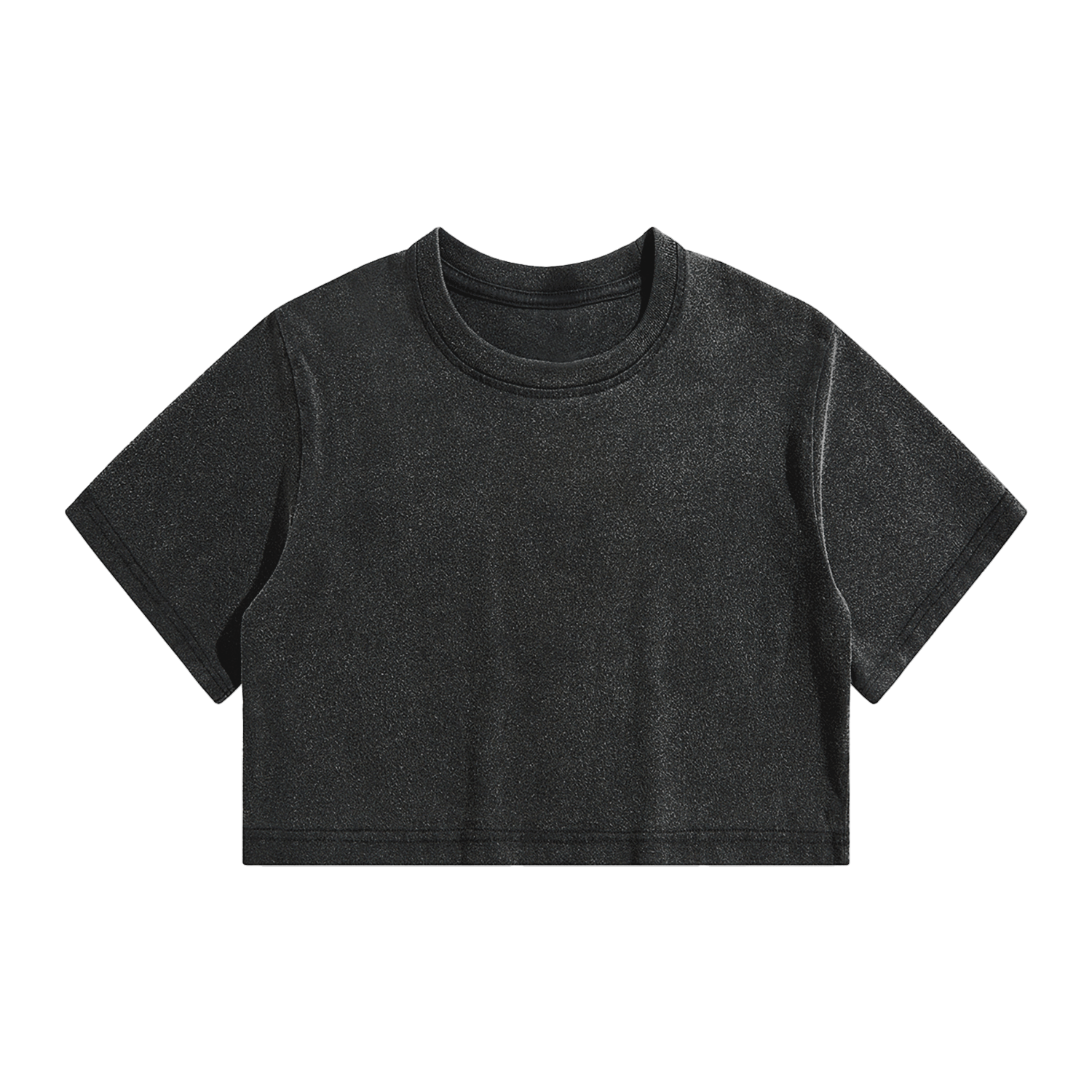Streetwear Women's Solid Color Washed Crop Top - Print On Demand | HugePOD-2