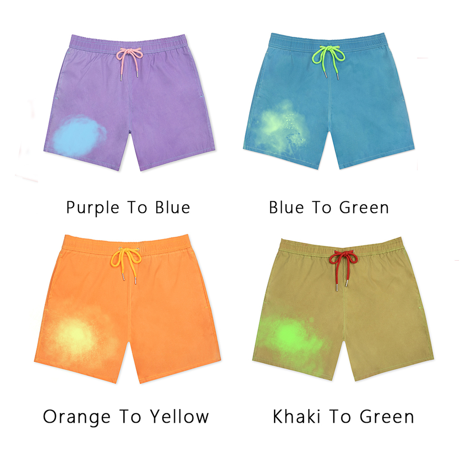 Streetwear Men's Color-Changing Beach Shorts - Print On Demand | HugePOD-4