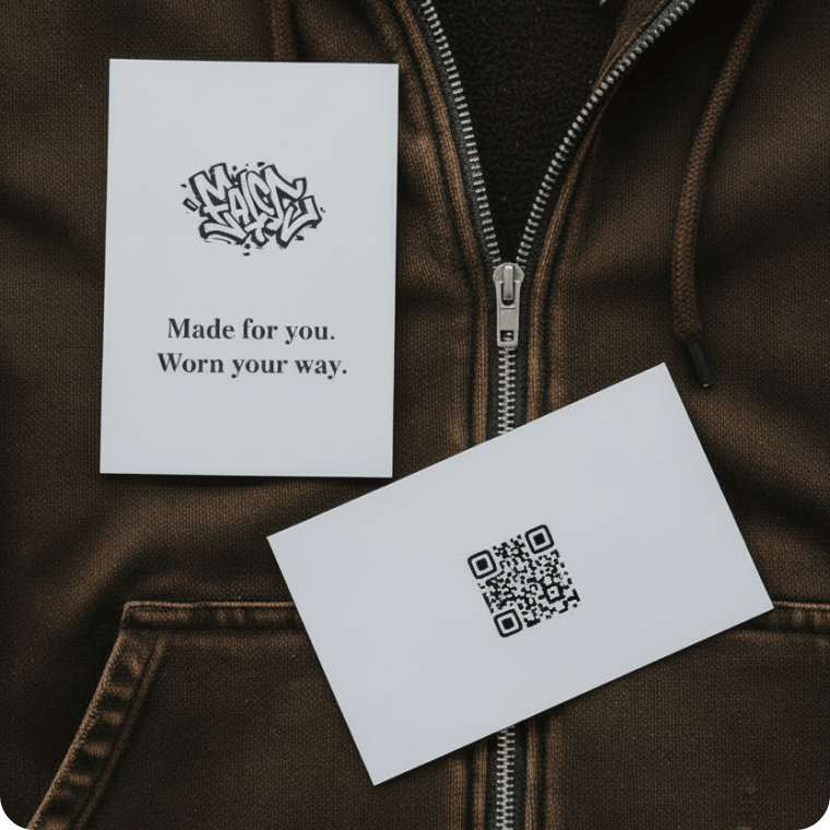 Printed custom inserts for streetwear and fashion branding applications