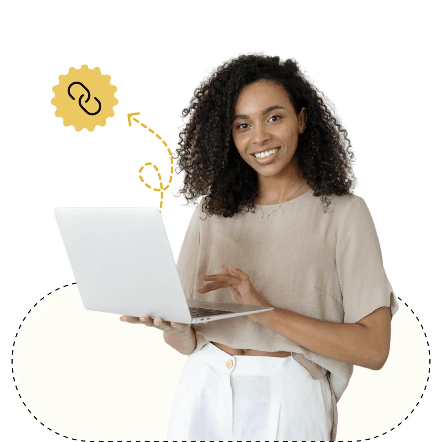 Creator sharing referral link online