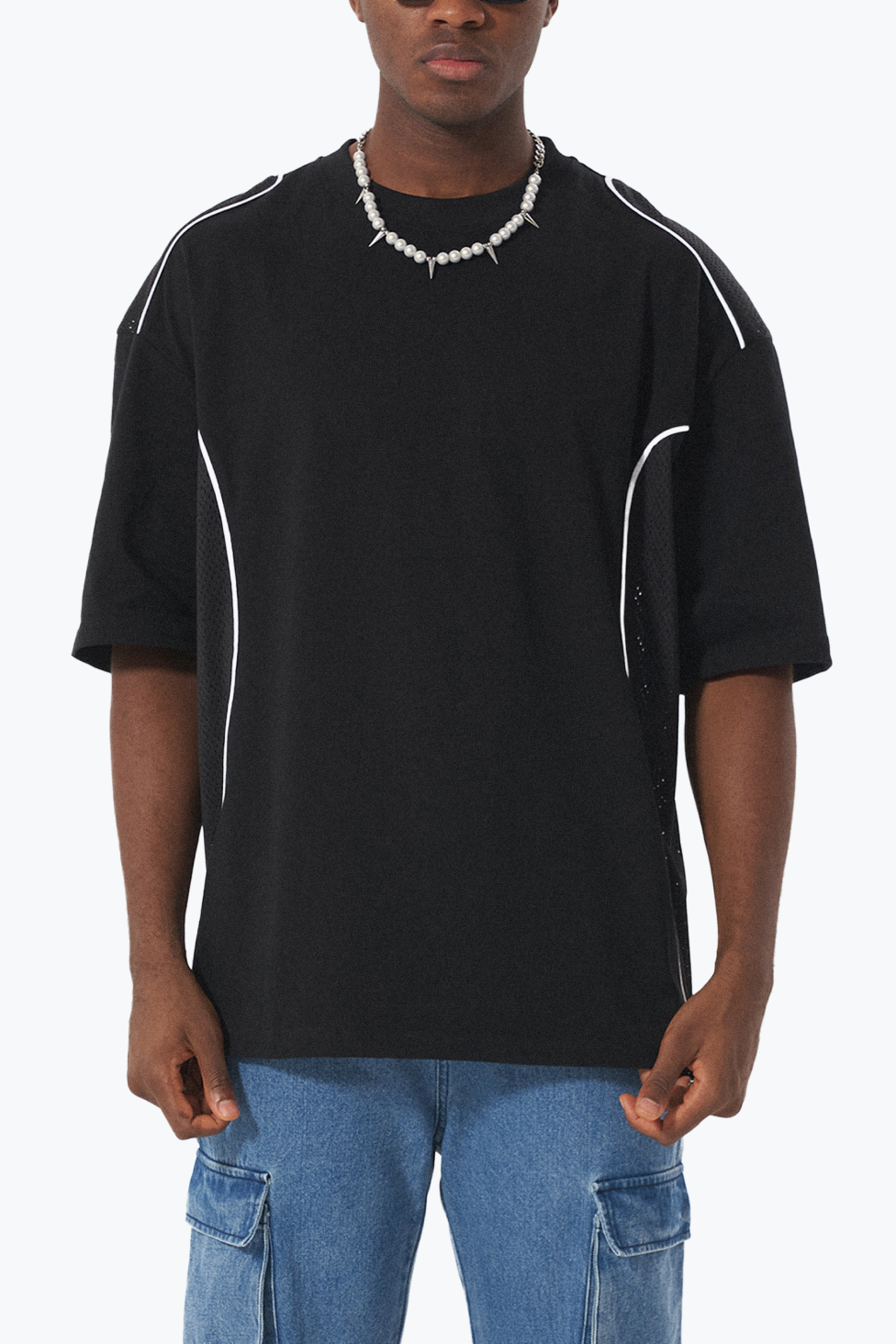 Contrast Piped Panel T-Shirt