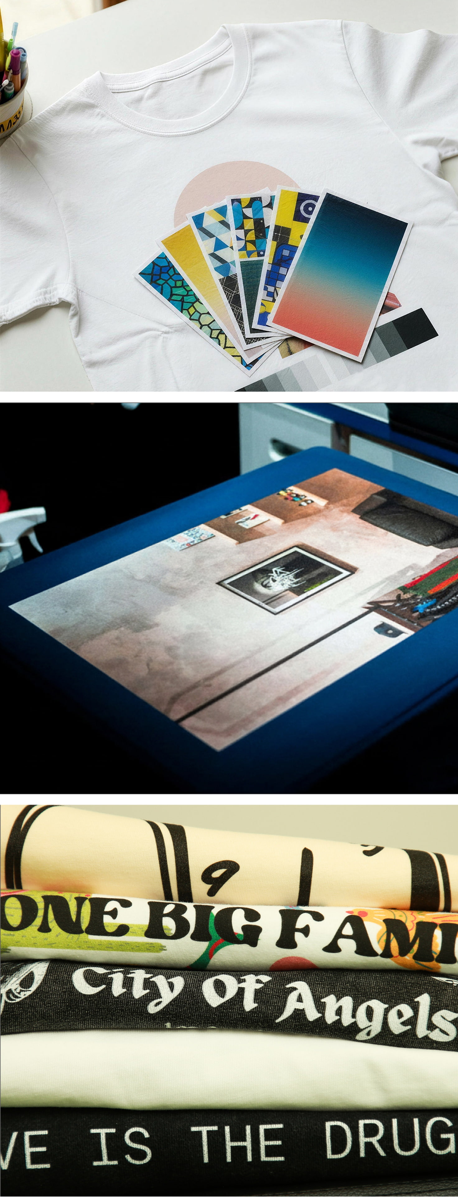 printed design on custom t-shirt