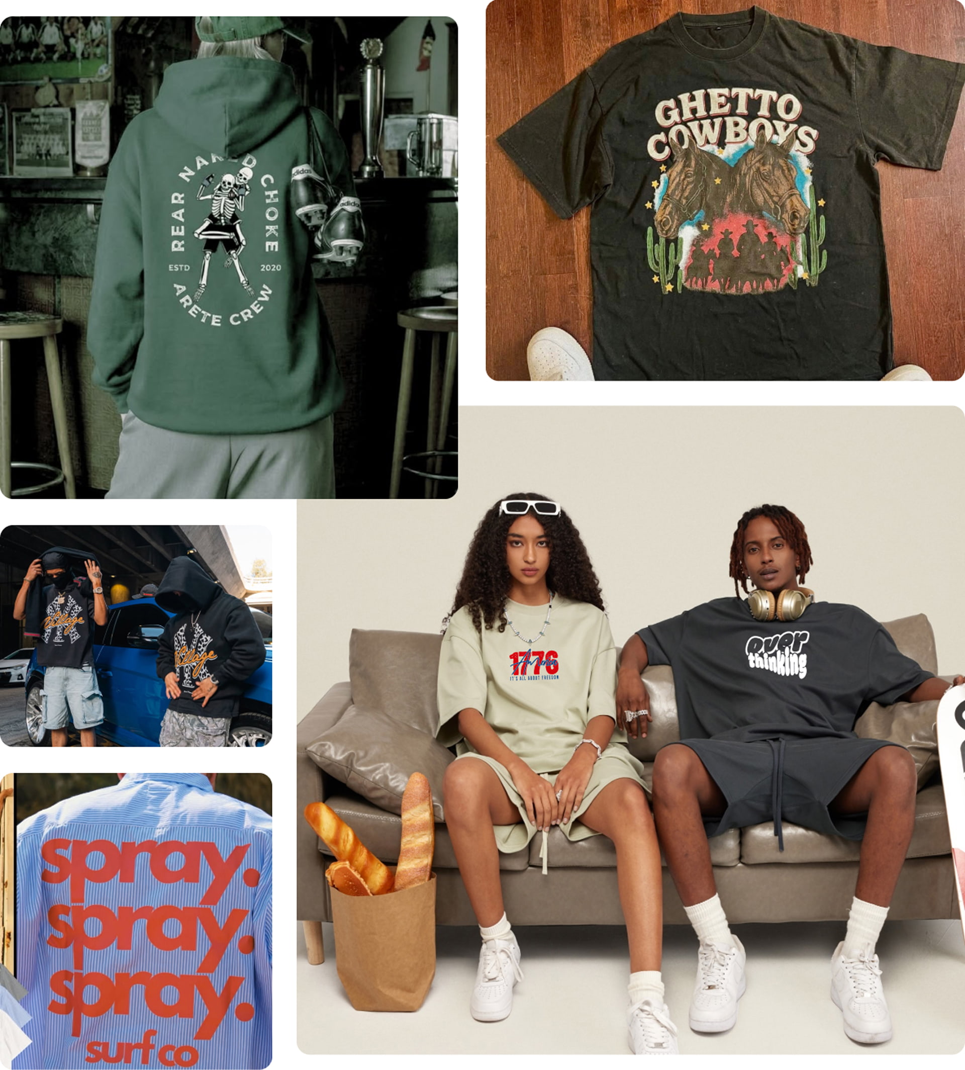 printed design on custom t-shirt